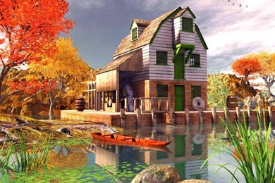 Old Mill House 485613 Wallpapers   (