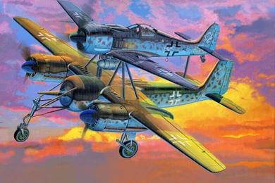 Wallpapers Airplane Painting Art Fw 190 mistel Aviation Image ...