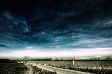 Stormy Deserted Road Desktop Wallpapers