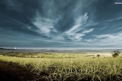 Stormy Sky Above The Fields Wallpapers