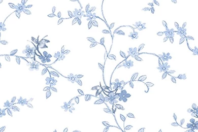 Floral Trail Wallpaper, Blue And White   Traditional   Wallpapers ...