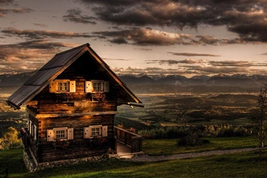 Romantic Cottage Mountain Wilderness Dusk 2560X2048 (id: 192748 ...
