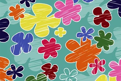 Children's Crayon Flower Art, Vector 365PSD.com