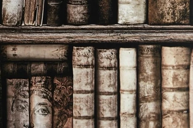 Antique Bookshelves Bibliotheque Trompe L'oeil Wallpapers By ...