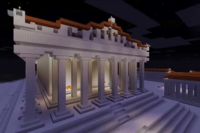 Minecraft Acropolis Parthenon Athens HD Desktop Wallpapers
