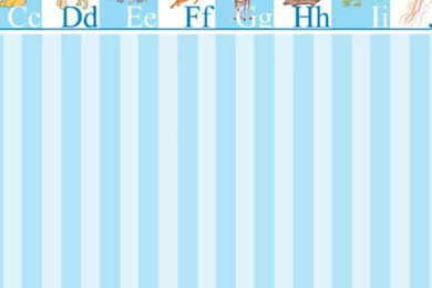 Dolls House Emporium  Blue Stripe Alphabet Wallpapers DOLL HOUSES ...