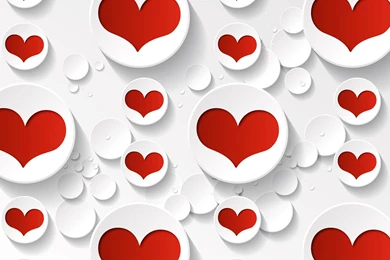 Valentine's Day Red And White Hearts Widescreen Wallpapers