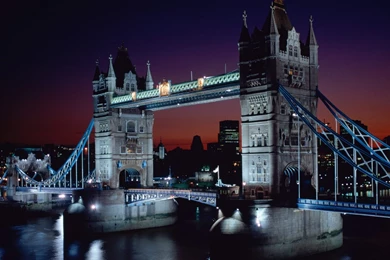 Tower Bridge At Night Time In London Desktop Wallpapers ...