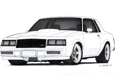 1986 Buick Grand National Drawing Wallpapers