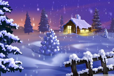Classic Winter Scene Painting HD Desktop Wallpapers : High ...