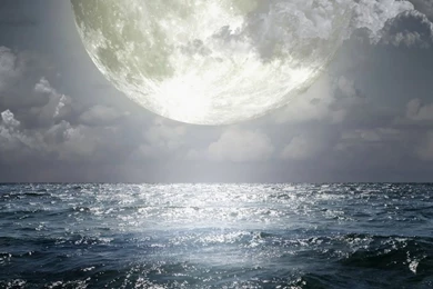 Super Moon Blue Ocean Android Wallpapers Free Download