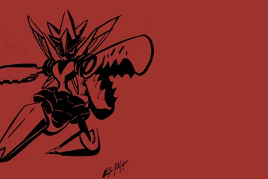 Black Line Drawing On Mega Scizor Red By Keetchigan On DeviantArt