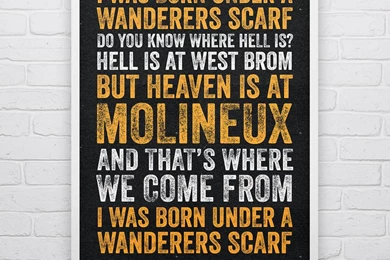 Wolverhampton Wanderers 'scarf' Football Song Print By True ...