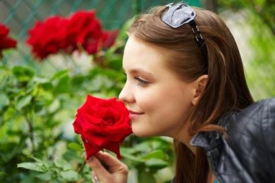 Download Cute Model with red rose Wallpapers