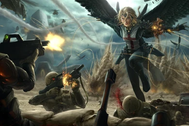Technology And Angels Battle Wings Soldiers Apocalypse Artwork HD ...