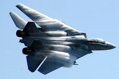 F14 Tomcat During Speeding At Supersonic Speed With Wing