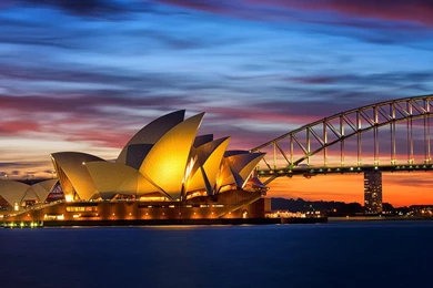 Download Wallpapers Night View Of The Sydney Opera House And ...