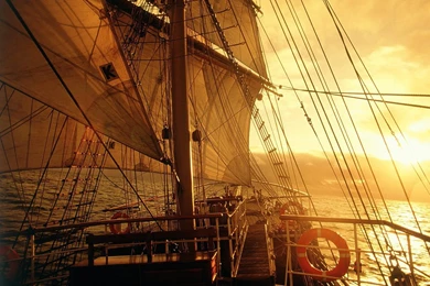 Sailboat On Sunset Wallpapers