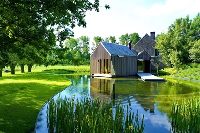 Wallpapers: House And Pond Wallpapers