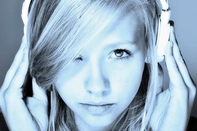 Girl Music Headphones Wallpapers