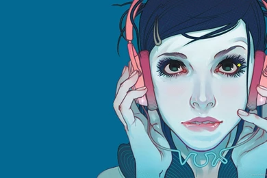 Download 1920x1080 Alessandro Barbucci Headphones Girl Wallpapers