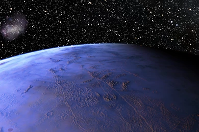 Planet And Stars Dual Screen Wallpapers