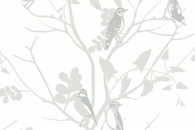 SILVER SONGBIRD BIRDS WILDLIFE TREE LEAF FEATURE DESIGNER ...