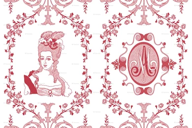Marie Antoinette Monogram (Strawberry) Wallpapers   Vannina ...