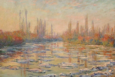Paintings Ice Rivers Seine Claude Monet Impressionism Wallpapers ...