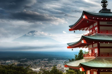 Pagoda In Japan And View Of Mount Fuji Wallpapers And Images ...