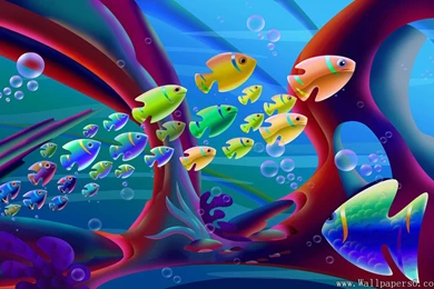 Shoals Of Fish － Design Wallpapers   Free Download Wallpapers ...