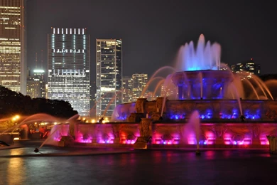 Buckingham Fountain In Colorful Lights >> HD Wallpaper, Get It Now!