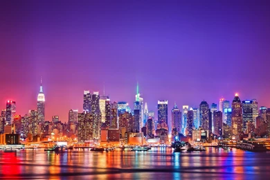 Wallpapers New York Colorful Lights In City Hd 2560x1600