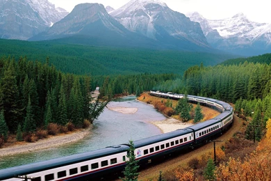 Train Crossing Banff National Park Of Canada < Transport ...