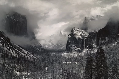 Yosemite Winter Ansel Adams   Wallpaper.