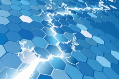 An Electric Hexagon Backgrounds Concept With Lightning Jumping ...