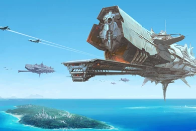 Airship Futuristic Vehicles Wallpapers   (