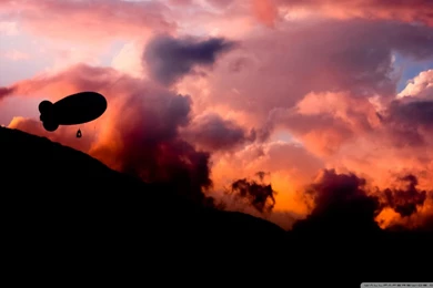 Airship At Sunset HD Desktop Wallpapers : High Definition ...