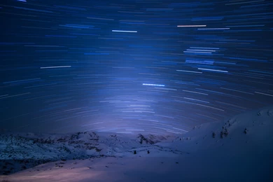 Stars Timelapse Snow Night Landscapes Mountains Sky Wallpapers ...