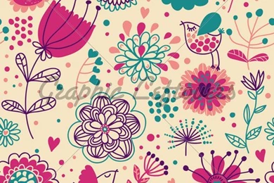Cute Floral Wallpapers Alluring Of Cartoon Summer Floral Seamless ...
