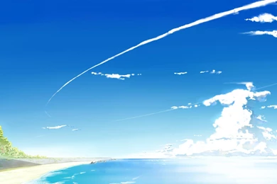 Sea Beach Sky Clouds Anime