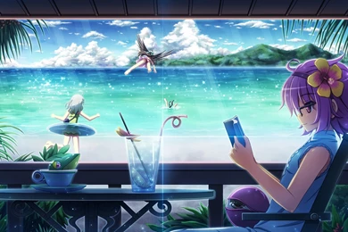 Download Wallpapers, Download 2560x1600 Anime Beach Summertime ...