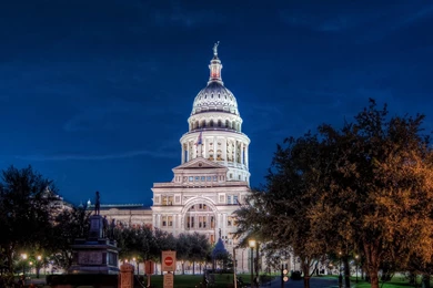 Download Wallpapers 2560x1024 Austin, Texas, Night, Road, Building ...