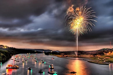 Lakes Fireworks Lake Austin Texas Usa Sky Full Hd Wallpapers ...