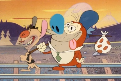 Production Cel Original Ren And Stimpy Backgrounds Art