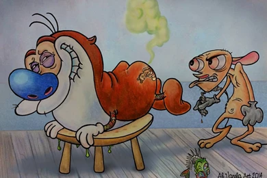 Ren And Stimpy Tattoo By AlVarelaArt On DeviantArt