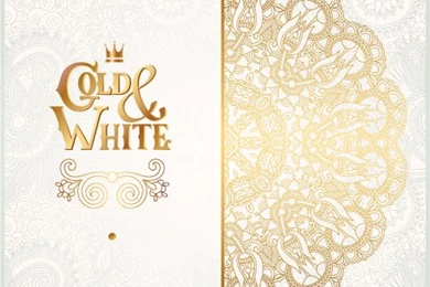 Gold With White Floral Ornaments Backgrounds Vector Illustration ...