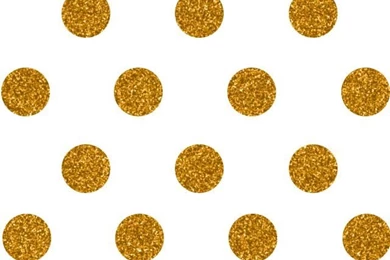 Gold Polka Dots On White