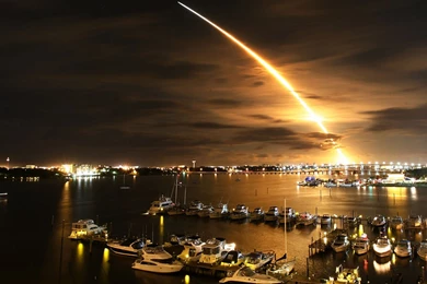 1280x1024 Rocket Launch Night Desktop PC And Mac Wallpapers
