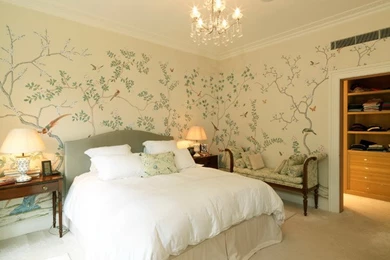 Asian Birds And Tree Murals In Bedroom   Wallpapers Mural Ideas   16171